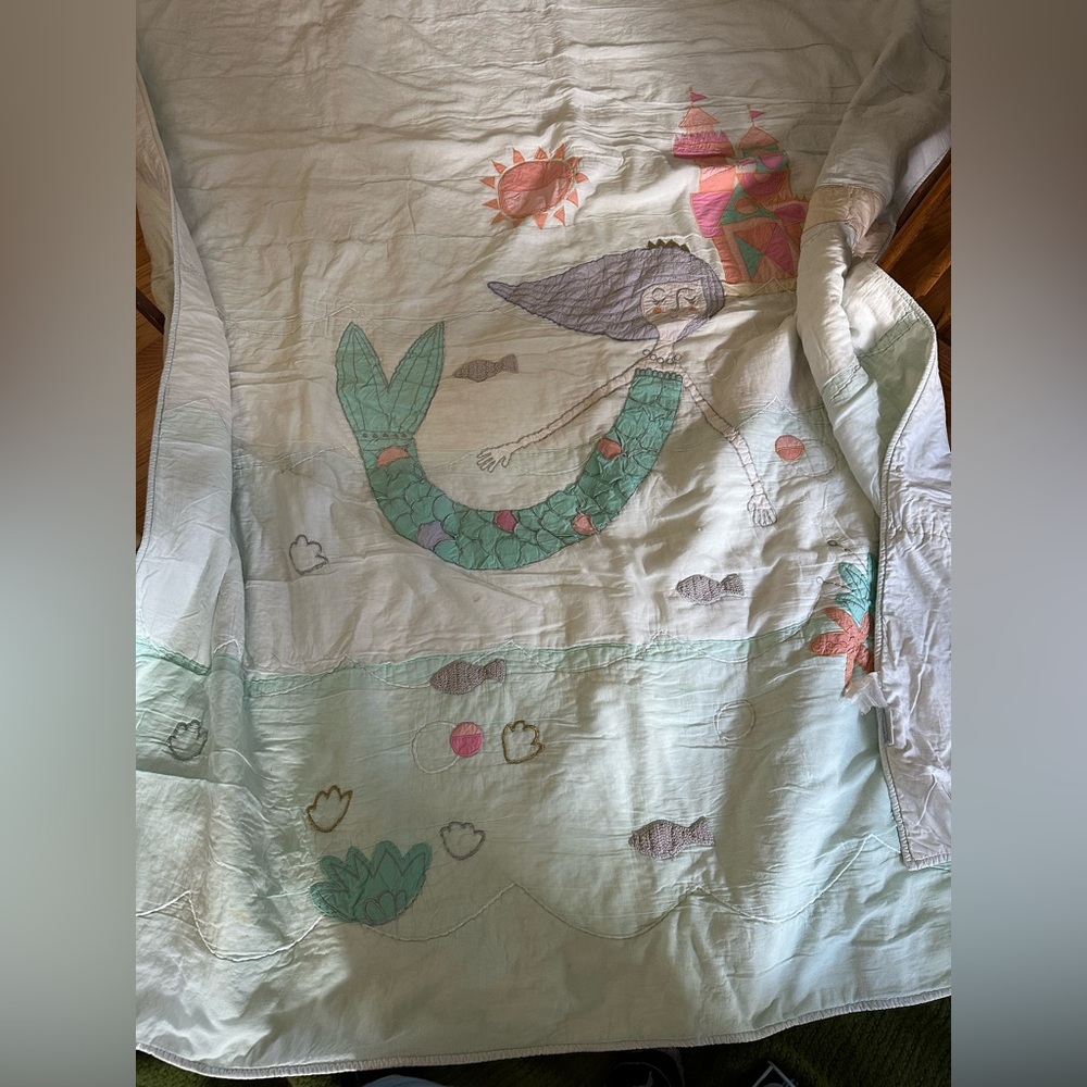 Kids Mermaid Comforter- Land of Nod- Queen/Full size